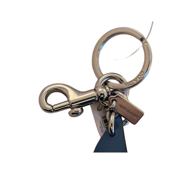 Coach Pinwheel Bag Charm Blue Multi Leather Keychain CU260 SVBLM NWT $68 - Picture 7 of 7